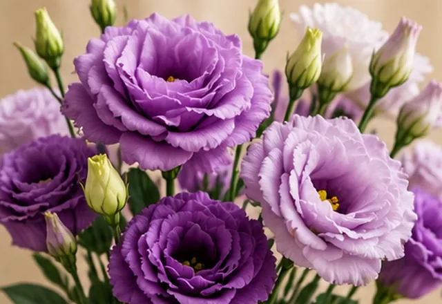 Lisianthus çiçeğini gösteren temsilî editoryal görsel
