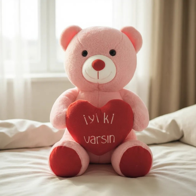 110 Cm Pembe İyi ki Varsın Peluş Ayıcık
