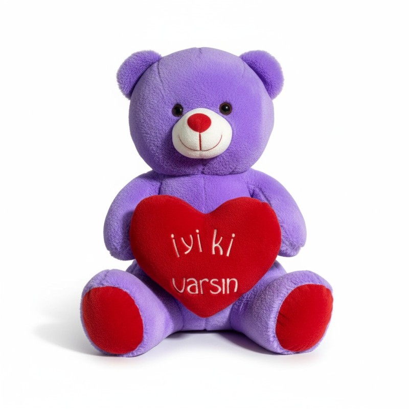 110 Cm Lila İyi Ki Varsın Peluş Ayıcık