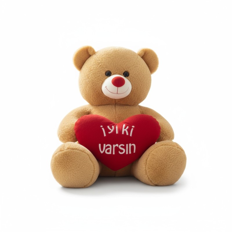 110 Cm İyi Ki Varsın Kahverengi Peluş Ayıcık