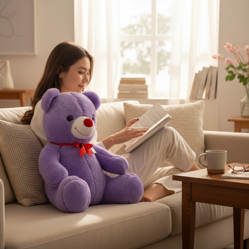 55 Cm Lila Peluş Ayıcık