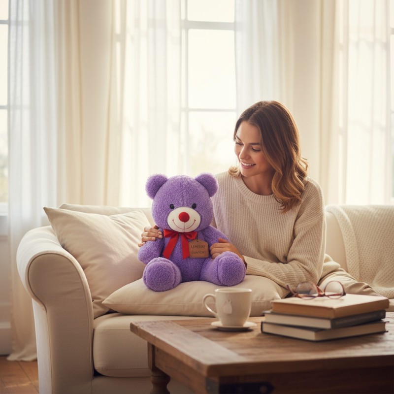 35 Cm Lila Peluş Ayıcık