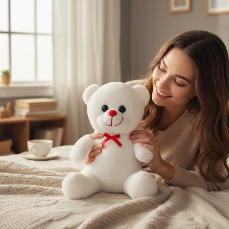 25 Cm Beyaz Peluş Ayıcık