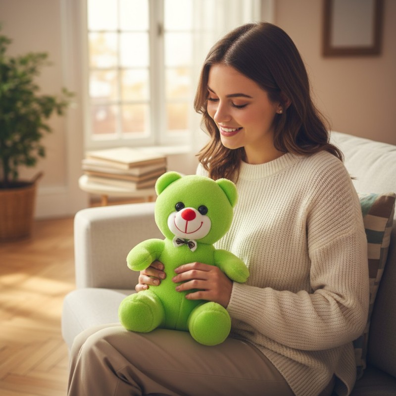 25 Cm Yeşil Peluş Ayıcık