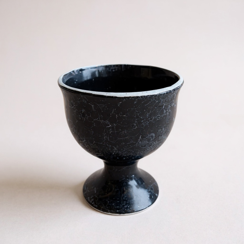 Black Marble Luxe Saksı – Premium Seramik Koleksiyonu