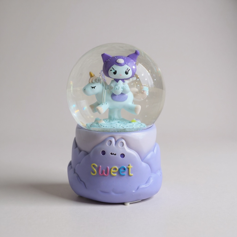 Sweet Unicorn kuromi Işıklı & Müzikli Kar Küresi