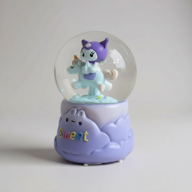 Sweet Unicorn kuromi Işıklı & Müzikli Kar Küresi
